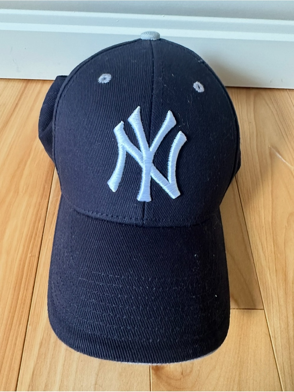 Kids Navy Baseball Cap with White Logo